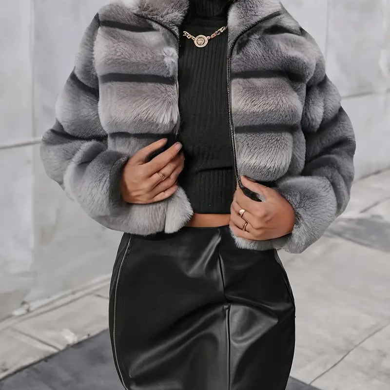 Alejandra™ | Luxe Faux Fur Zip-Up Jacket